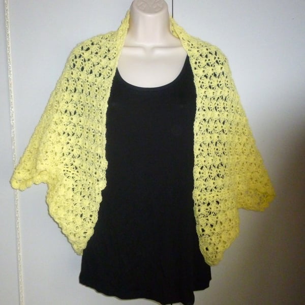 hand crochet summer lacy shrug shawl cardigan ( ref FA 114 crK7 )