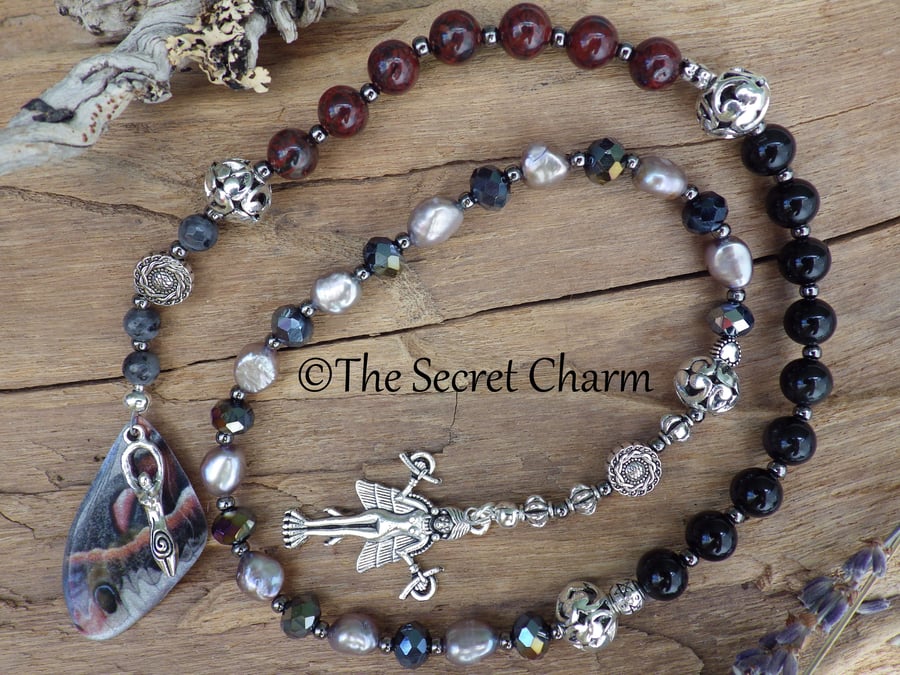 Goddess Lilith Prayer Rosary Beads, Meditation Beads