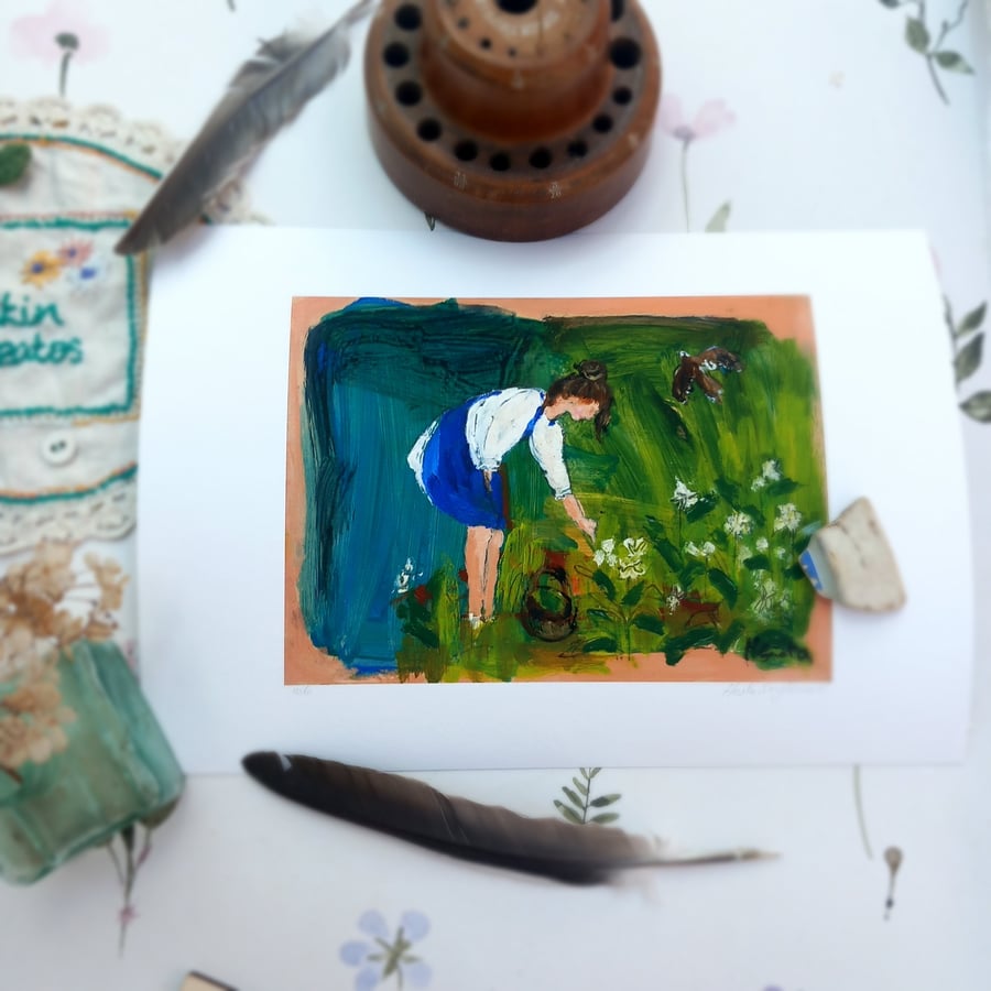 Quality A4 print. 'In the garden '