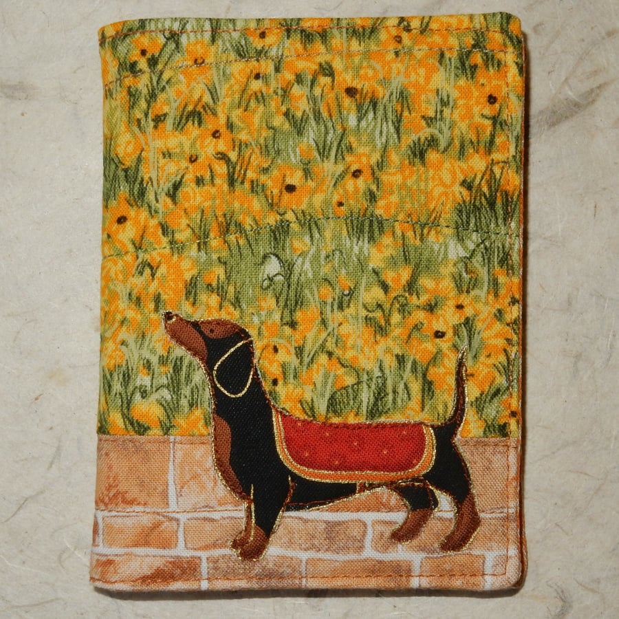 Needle case - dachshund and flowers