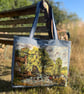 The Hay Wain tapestry and reclaimed denim tote bag with cotton lining