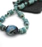 lampwork glass and shell necklace
