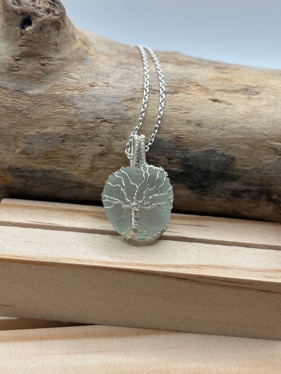 Scottish Sea Glass Necklace – Genuine Beach Glass Pendant – Handmade Coastal Gif
