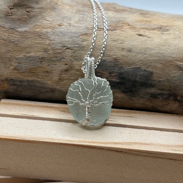 Scottish Sea Glass Necklace – Genuine Beach Glass Pendant – Handmade Coastal Gif