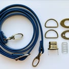 Blue Turn-Lock Clasp & Strap Hardware Kit for Making a Felt Bag on a Ball