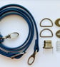 Blue Turn-Lock Clasp & Strap Hardware Kit for Making a Felt Bag on a Ball