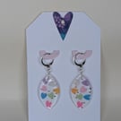 Oval Shaped Resin Earrings