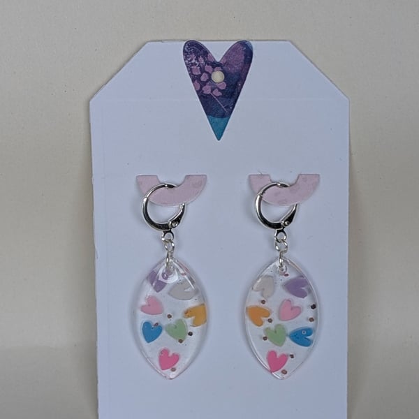 Oval Shaped Resin Earrings