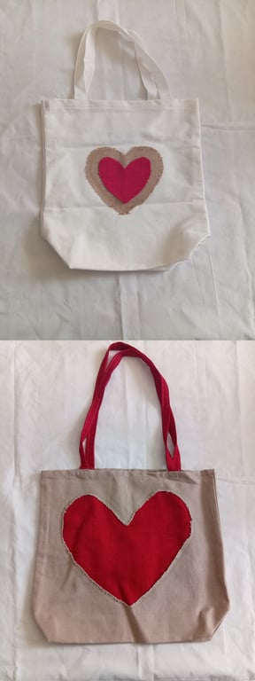 Handmade Heart Tote Bags 