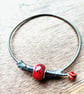 Upcycled Red Guitar String Bangle