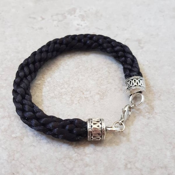 Black Rope Bracelet, Gothic Jewelry, Emo wristband, minimalist jewellery