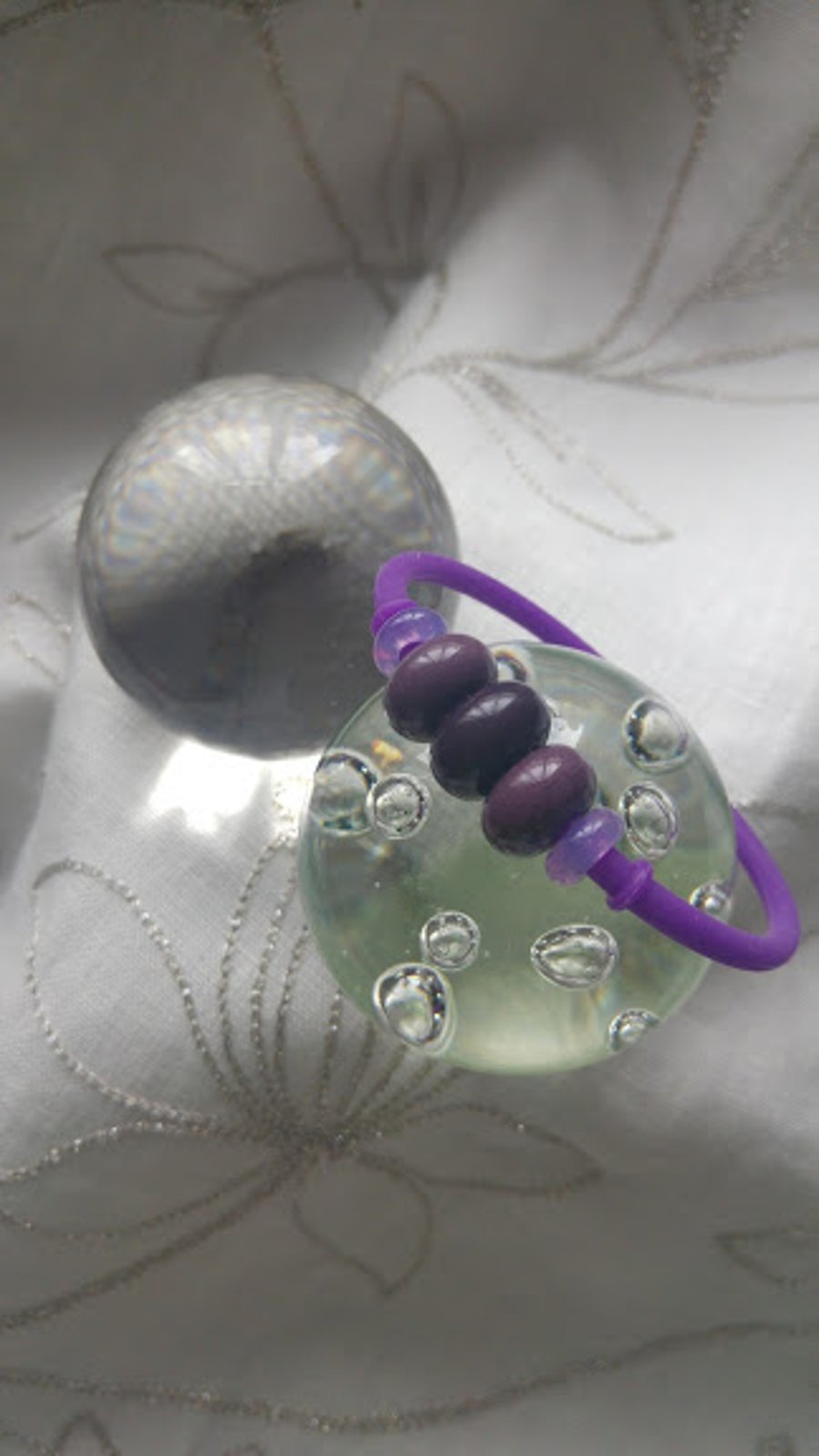Purple Lampwork Jelly Bracelet