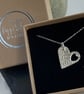 Silver heart within a heart pendant - Image 2