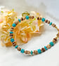 Turquoise & Natural Coconut Shell Beads Bracelet - Image 6