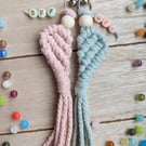 Macrame matching keyrings, keychain, bag charm, gift for couples or friends 