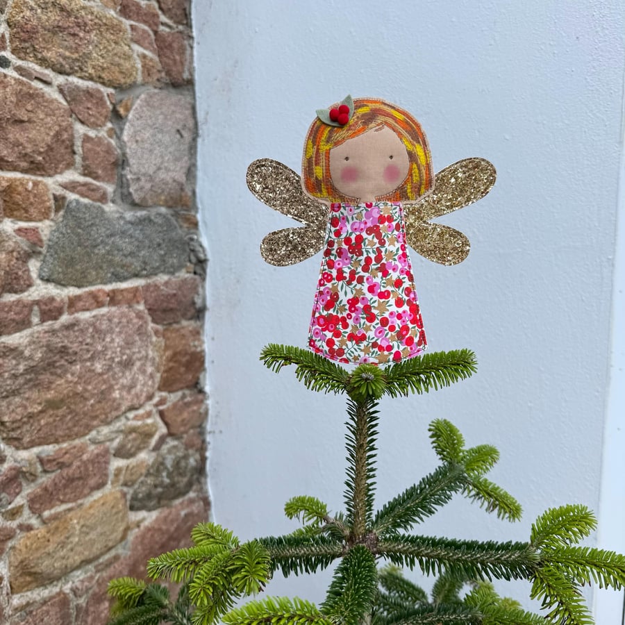 Embroidered Tree Top Fairy Decoration