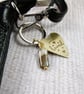 Keyring, Hammered Brass Heart with Engraved Message and Agate Gemstone - Image 8