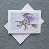 hand painted cartoon witch card ( ref F 301 )