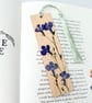Pressed Flower Wooden Bookmark, Lobelia