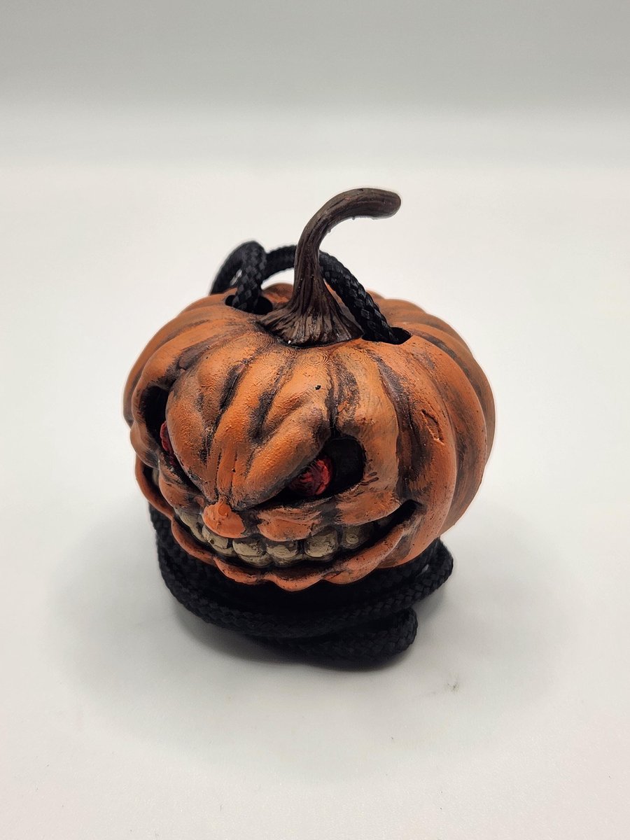 3D Printed Hand-Painted Pumpkin Rear View Mirror Charm Halloween Car Decor
