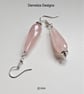 Designer Natural Faceted Rose Quartz AAA Grade Tear Drop Earrings  - Image 2