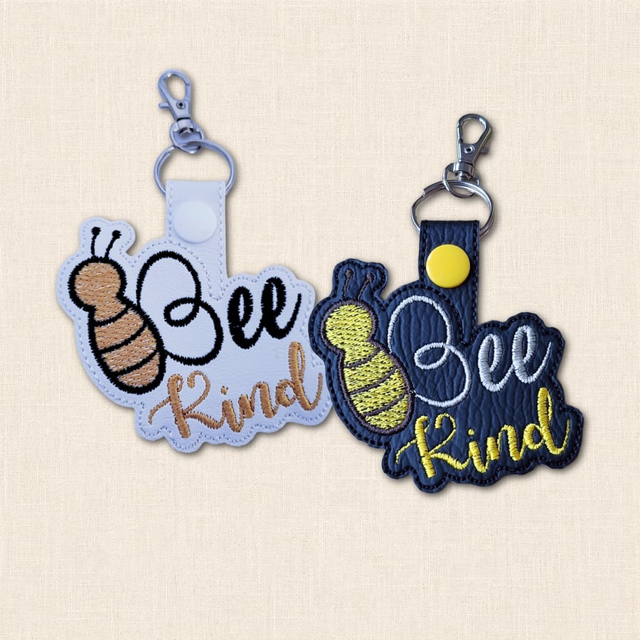 Bee Kind Keyring - Faux Leather Positive Bag Charm