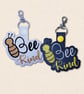 Bee Kind Keyring - Faux Leather Positive Bag Charm