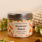 Strawberry and Rhubarb Soy Candle, Sweet Fruity Scent, Summer Candle