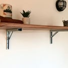 Solid oak wall mounted folding breakfast bar, home office NO BRACKETS