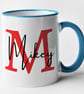 Personalised RED initial and name Mug - personalised gift present - Image 2