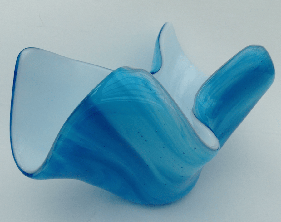 Fused glass ornamental bonbon dish