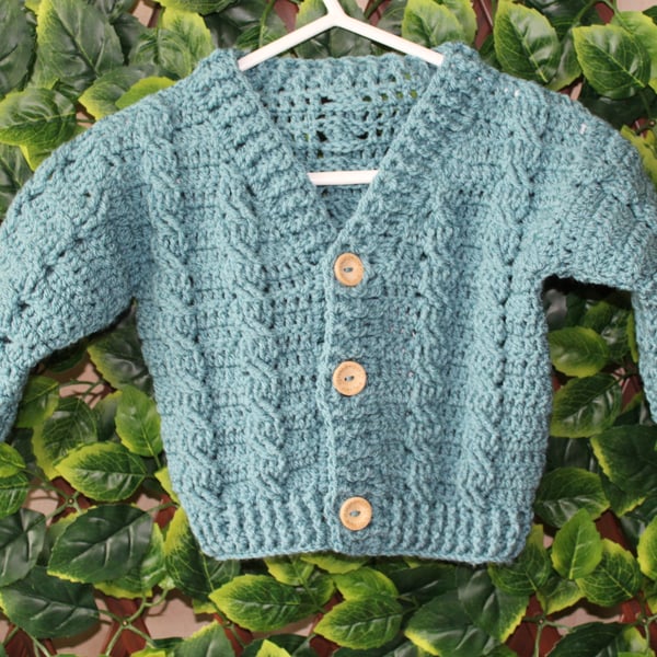 handmade crochet baby cardigan size  6 - 12 months