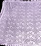 Hand Knitted Lilac Baby Shawl with Heart Lace and Ruffle Edge - Image 10