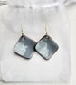 SMALL DOMED ENAMELLED EARRINGS - OLIVE - Image 3