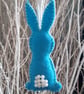 Easter bunny hanging decoration in bright blue. - Image 2