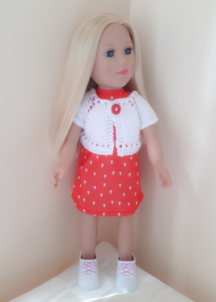 KNITTING PATTERN PDF White Cardigan for Doll