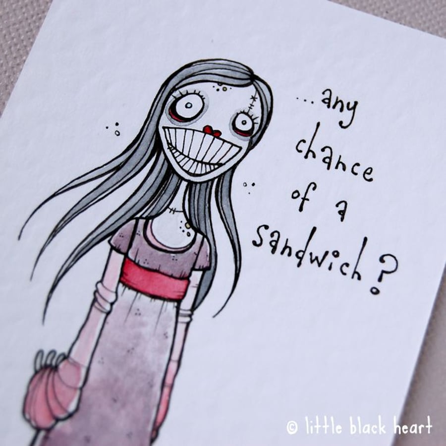 sandwich zombie - original aceo