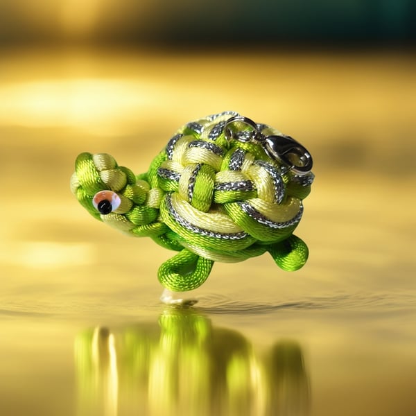 Chinese Knot Miniature Turtle Bag Charm with keyring