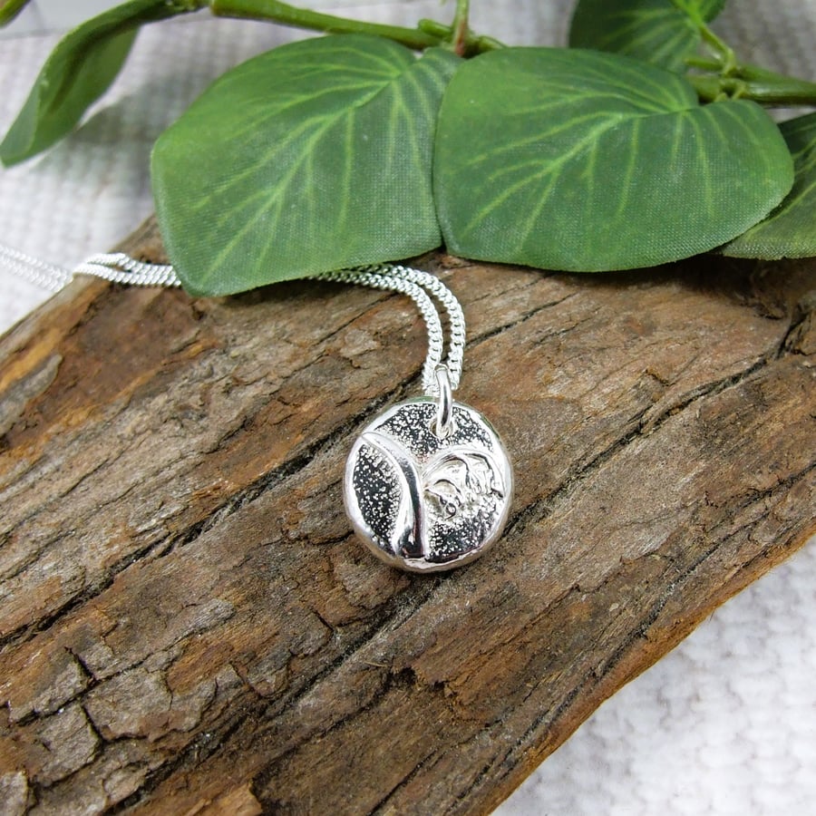 Sterling Silver Pebble Necklace with Bluebells