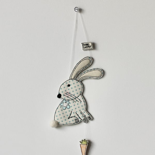 'Happy Easter Bunny' - Handmade Hanging Decoration