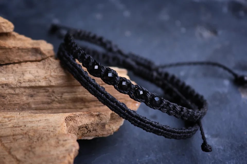 Men's bracelet set with Black Tourmaline 