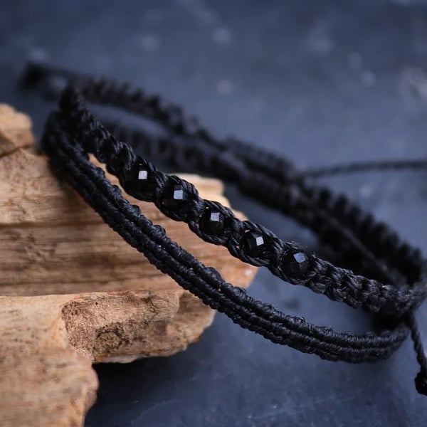 Men's bracelet set with Black Tourmaline 