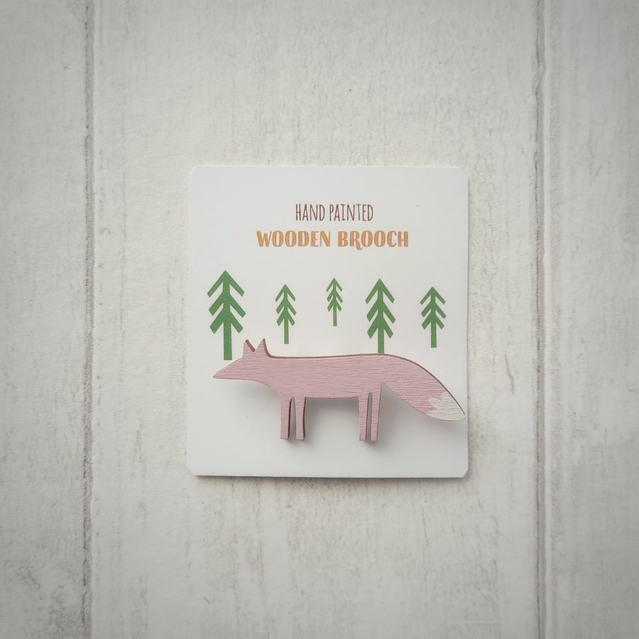 Fox Brooch, Wooden Fox, Fox Jewellery, Wildlife Pin- Perfectly Imperfect