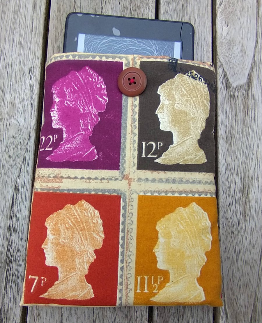Kindle cover with stamps