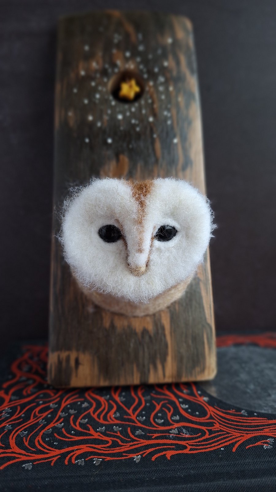 Small Barn Owl Stave - Open Eyes