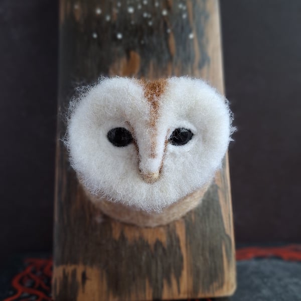 Small Barn Owl Stave - Open Eyes