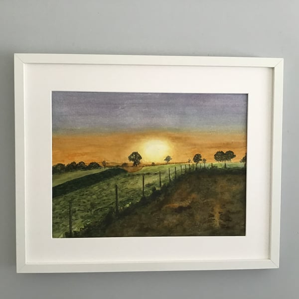Sunset Over Fields - Print