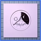 Night Follows Day – Mounted Print – 23x23cm Frame Ready