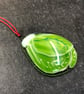 Fused Glass Sprout Christmas Three Decoration - green and white