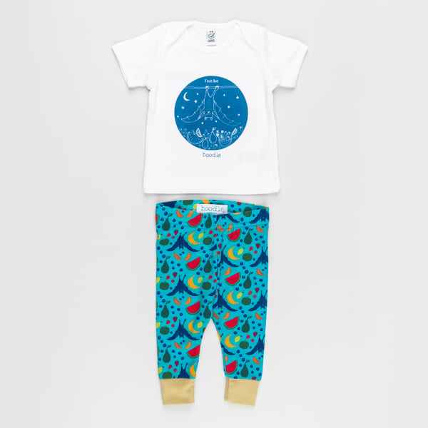 Organic Fruit bat Leggings and T-shirt baby set